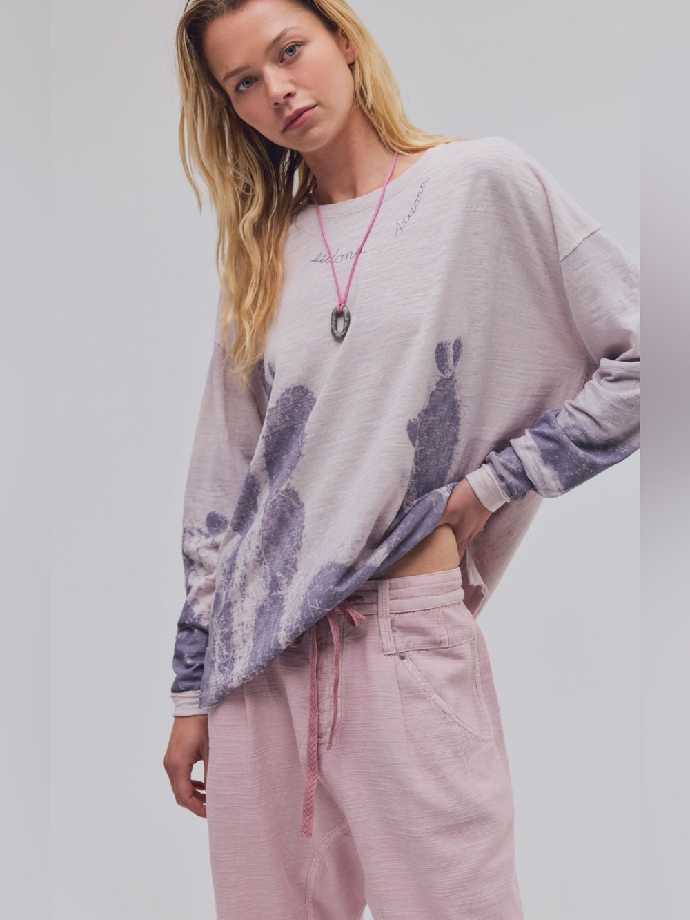 Free People S We the Free Kai Long Sleeve in Cactus Combo Tee Sedona AZ NWT NEW